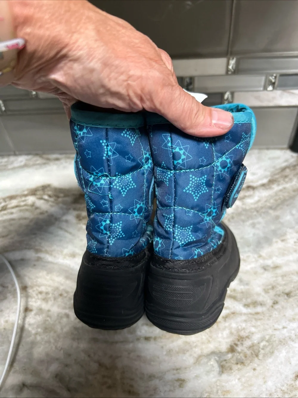 Kamik Snowbug  Blue Winter Fur Lined Snow Boots Toddler Unisex Sz 7 Waterproof.